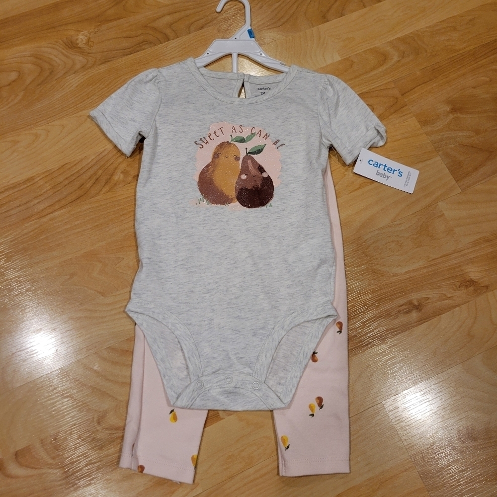 Carter's Baby Sweet As Can Be Outfit Bodysuit Pants Size 24 Months New